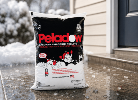 Peladow Calcium Chloride in the floor