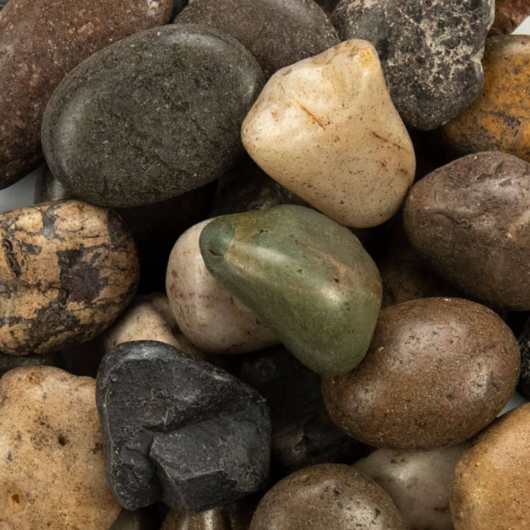 Mixed Polished Pebbles Size Large 1 - 2 in 40LB Bag