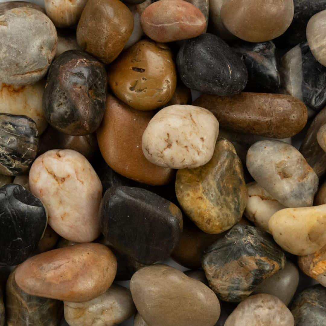 Mixed Polished Pebbles Size Medium 0.75 - 1.25 in 40LB Bag
