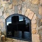 stone veneer fireplace