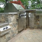 stone veneer outdoor kitchen grill