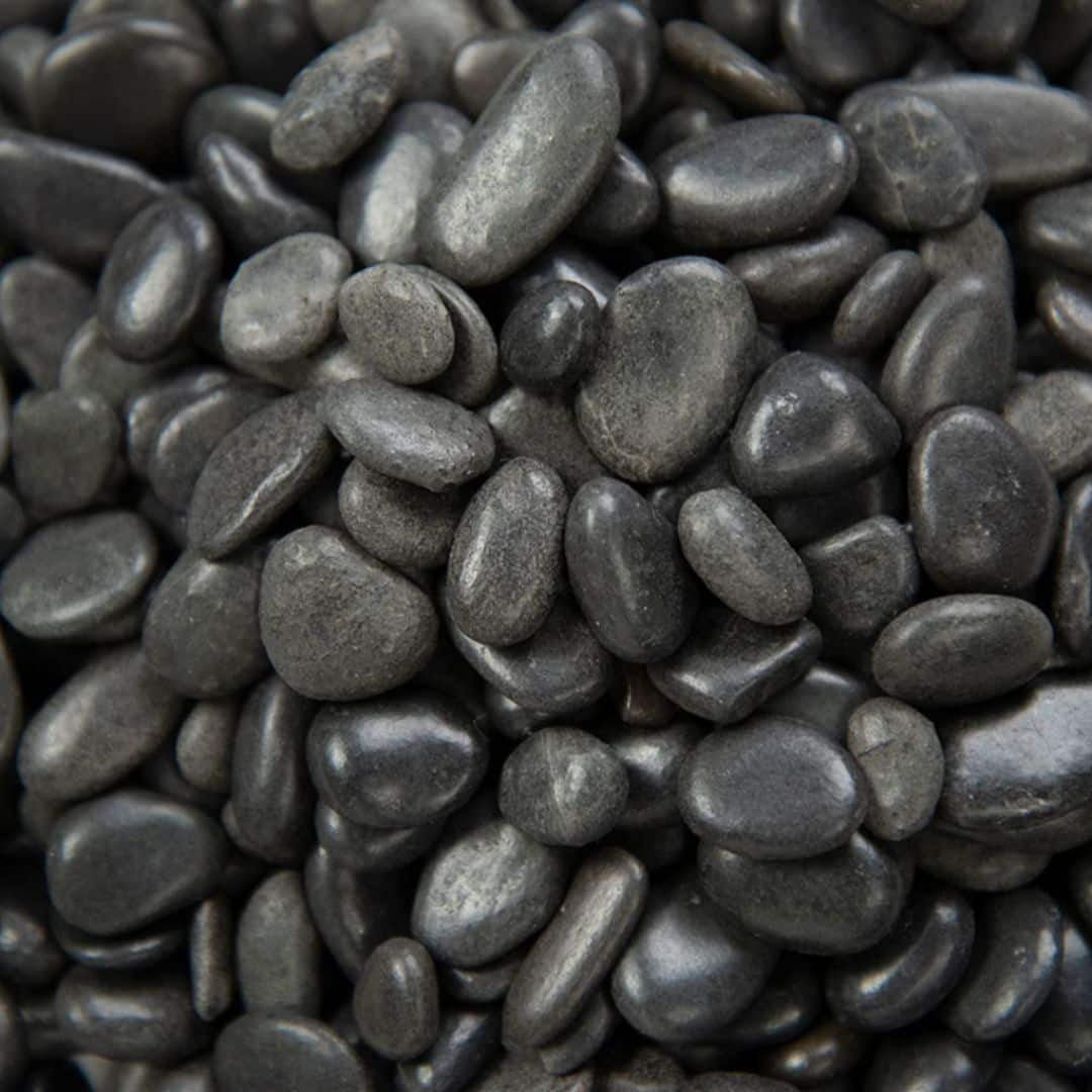 Black Polished Pebbles Size Small 0.25 - 0.75 in 40LB Bag