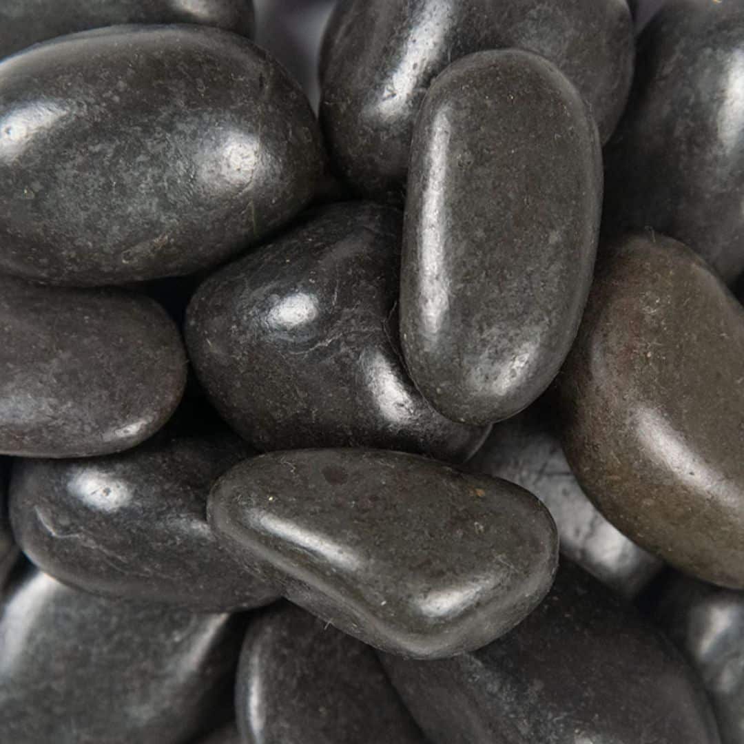 Black Polished Pebbles Size 0.75 - 1.25 in 1.5TON Bag