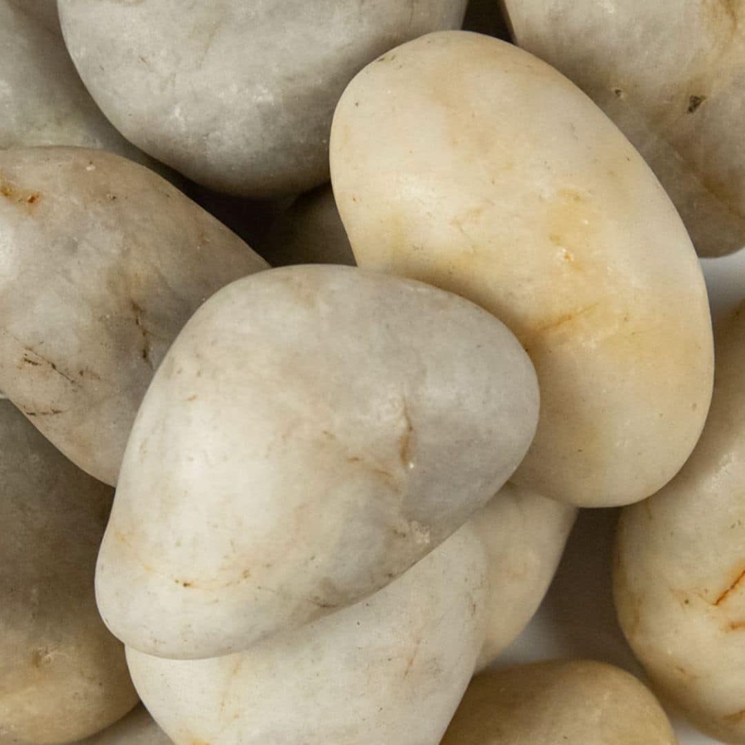 White Polished Pebbles MSI Size Large 1 - 2 in 40LB Bag