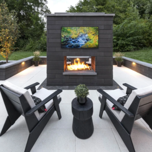 U-Cara Modular Fireplace System outdoor patio living area