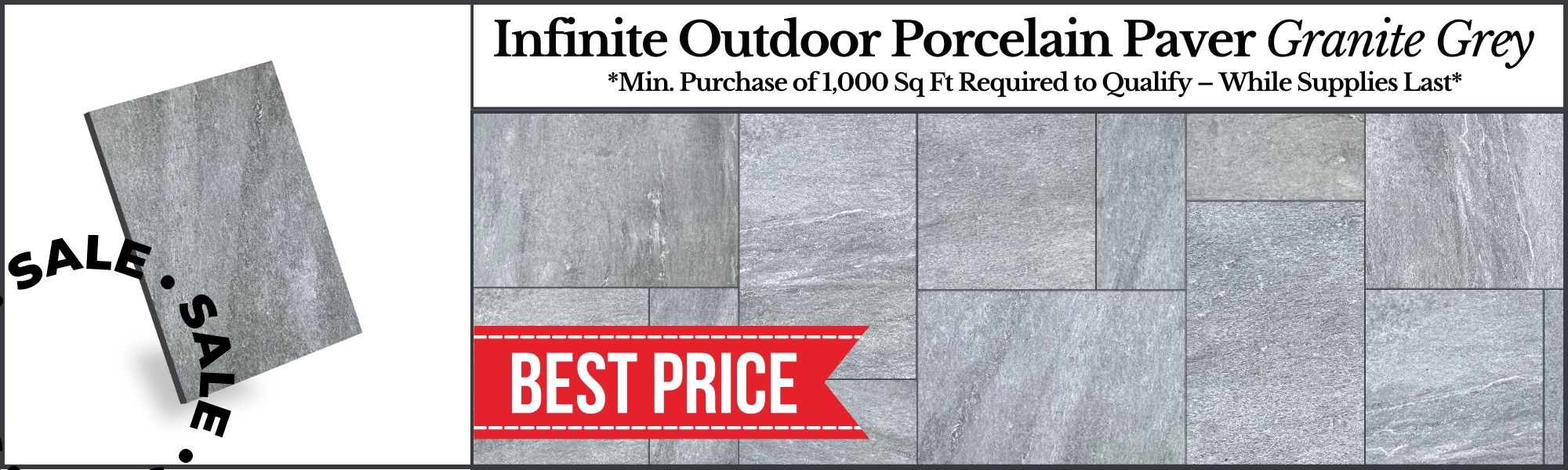 Infinite Outdoor Porcelain Paver Granite Grey Web FP Banner