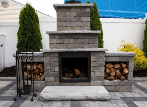 Nicolock Jr Fireplace with Verona Wall