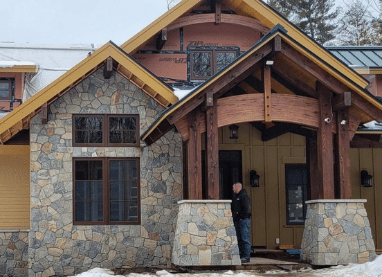 Connecticut Blend mosaic stone veneer exterior house facade application