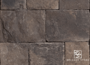 Fieldstone Dark Square and Rectangle Natural Thin Stone Veneer swatch.