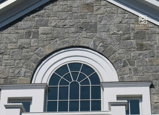 Greenwich Blue natural stone veneer front entrance application
