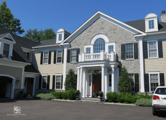 Greenwich Blue natural stone veneer luxury home exterior
