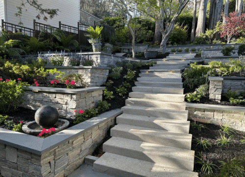 Liberty Hill Ashlar And Dusty Rose Dimensional Steps