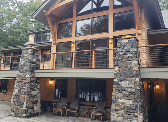 Old New England Wall natural stone veneer residential exterior installation
