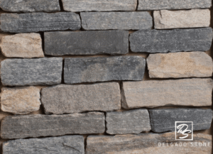 Split Fieldstone Ledge stone veneer swatch featuring natural split fieldstone with rich interior color variation.