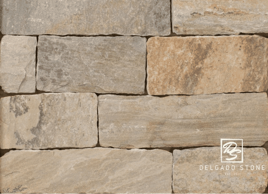 Sterling Tan natural stone veneer strip pattern swatch