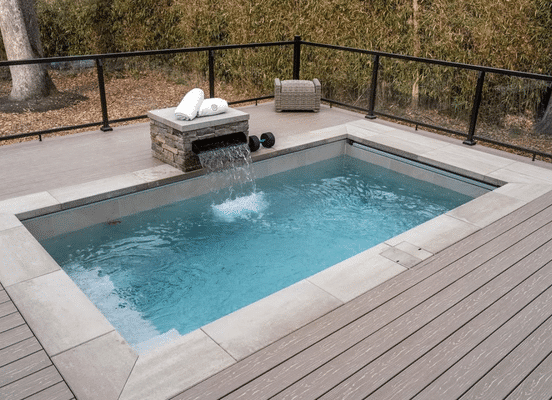 Sterling Tan natural stone veneer poolside feature wall